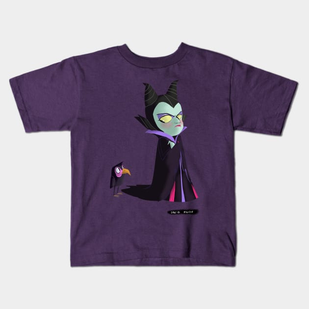 Little Maleficent Kids T-Shirt by davidpavon